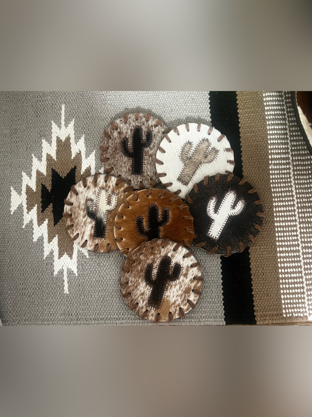 Western Hair on Hyde Handstitched Round Coasters